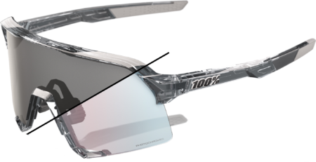 100% S3 Cykelbriller – Polished Translucent Grey – Rose Gold Mirror Photochromic Lens