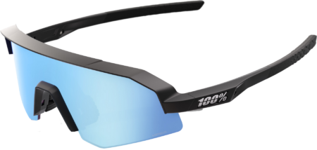 100% SLENDALE Cykelbriller – YOUTH Matte Black – HiPER Blue Mirror Lens