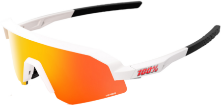 100% SLENDALE Cykelbriller – YOUTH Matte White – HiPER Red Mirror Lens