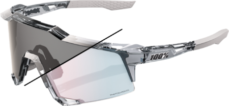100% SPEEDCRAFT Cykelbriller – Polished Translucent Grey – Rose Gold Mirror Photochromic Lens