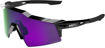 100% SPEEDCRAFT Cykelbriller – SL Polished Black – HiPER Lavender Mirror Polarized Lens