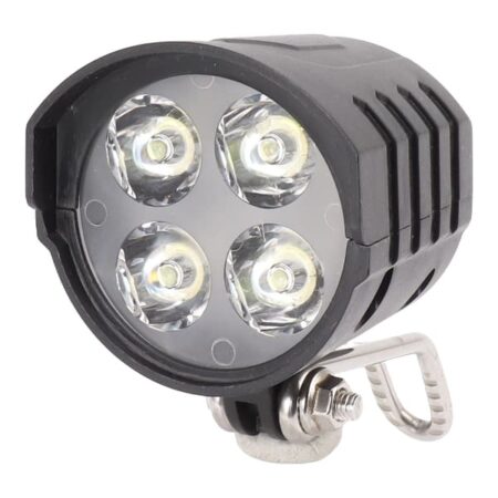 12W LED EBike Forlygte med høj lysstyrke og klokke, vandafvisende frontlampe til 36V 48V 52V 60V Elcykel, 1,6m kabel, nattesikkerhedslys