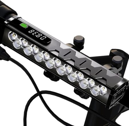 17 LED Cykellygte 3400 Lumen - USB Genopladelig - Digital Batteridisplay