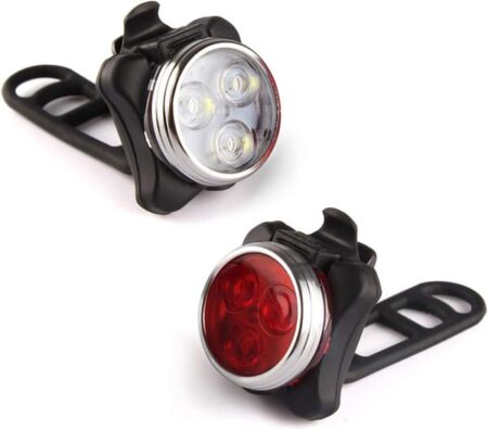 2-pak MTB baglygter USB genopladelige cykellygter Cykel