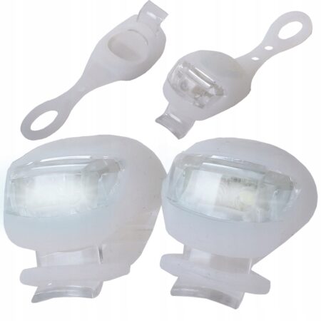 2 stk LED Cykellygter med Batteri Hvid