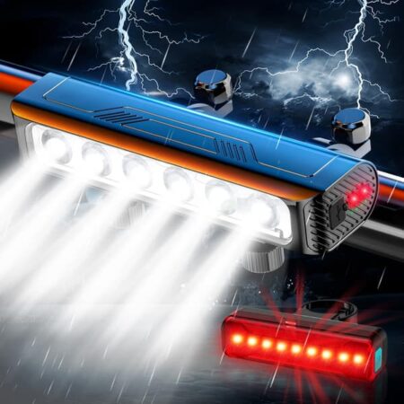 2000 Lumen Cykellygte - Super Lys LED Forlygte - 10+ Tilstande - 5200 mAh Ind/Ud Genopladelig Cykellygte - Brændetid 72+ Timer - 5200 m