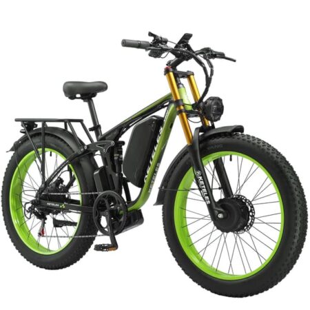 2026 EU KETELES K800 Pro Elcykel til Voksne, 3200W Dobbeltmotor, 48V 26Ah Batteri, 26" Fat Tire, Hydrauliske Bremser, Sort & Grøn