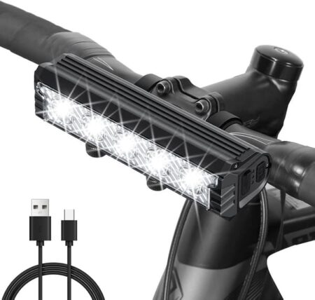 2800 Lumen E-cykel Forlygte - Cykellygte - Cykellampe - Cykellygte - 5 LED - 5 Tilstande - 6400mAh - IPX5 Vandtæt