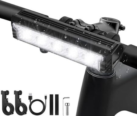 2800 Lumen Elektrisk Cykellygte - Cykellygte - Cykelbelysning - Spotlight - 5 LED-chips - 5 Tilstande - 6400mAh Batteri - IPX5 Vandtæt