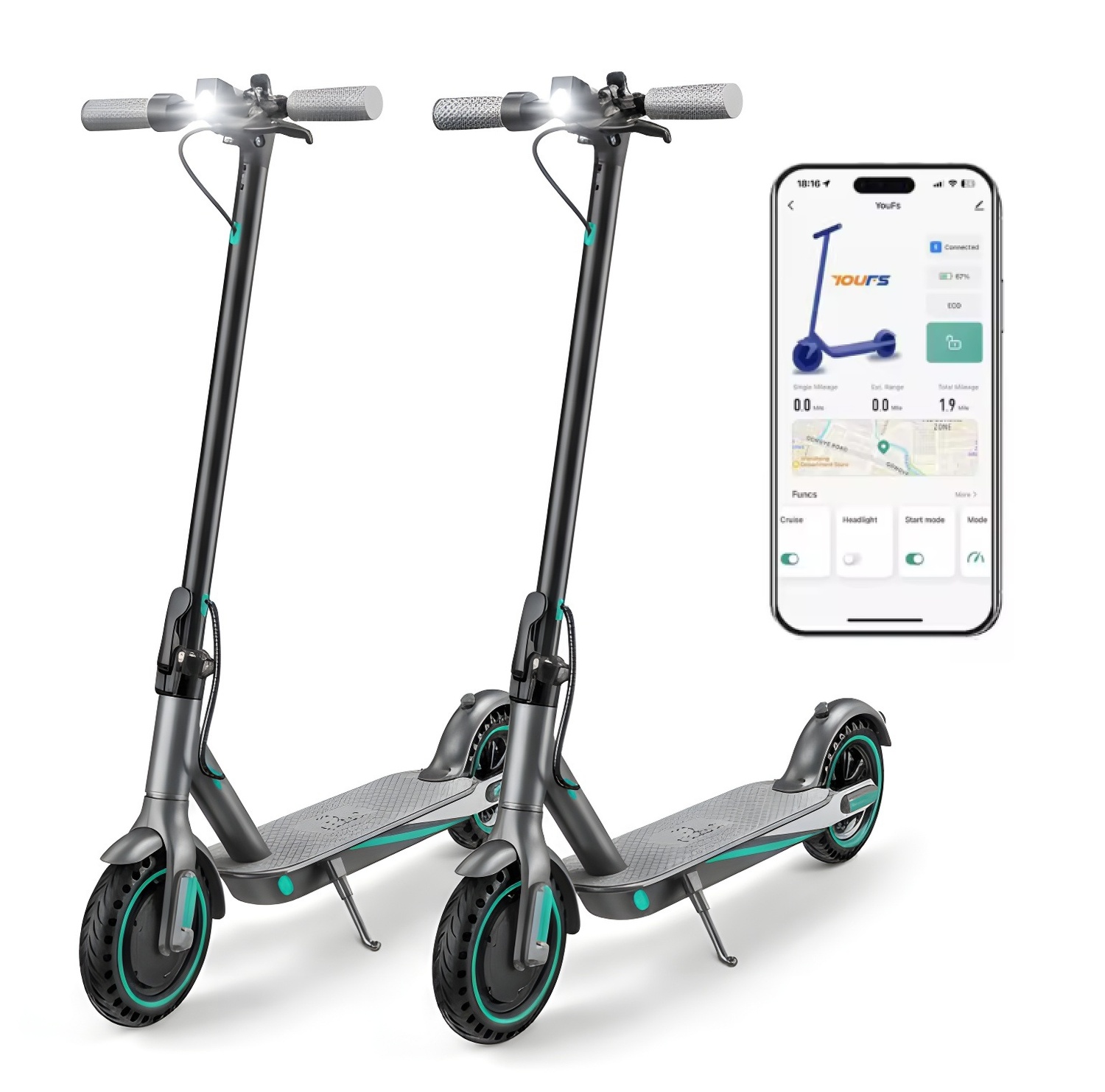 2PACK - 2025 - OOK-TEK V8 KickScooter Elsparkcykel - 30 km/t elcykel Electric Scooter 2PACK - 2025 - OOK-TEK V8 KickScooter Elsparkcykel - 30 km/t elcykel Electric Scooter