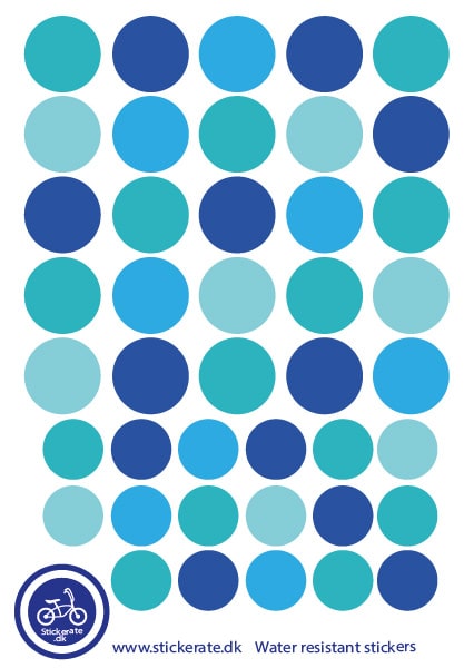A5 Ark Klistermærker Til Cykelhjelmen - Blå Dots