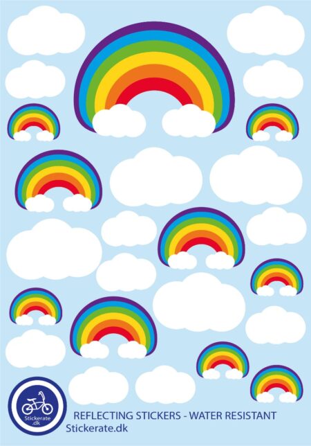 A5 Ark Klistermærker Til Cykelhjelmen - Regnbuer