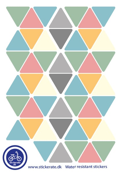 A5 Ark Klistermærker Til Cykelhjelmen - Trekanter