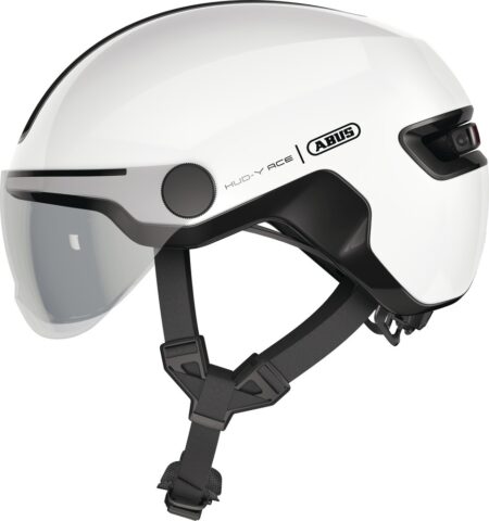 ABUS HUD-Y ACE cykelhjelm LED shiny white