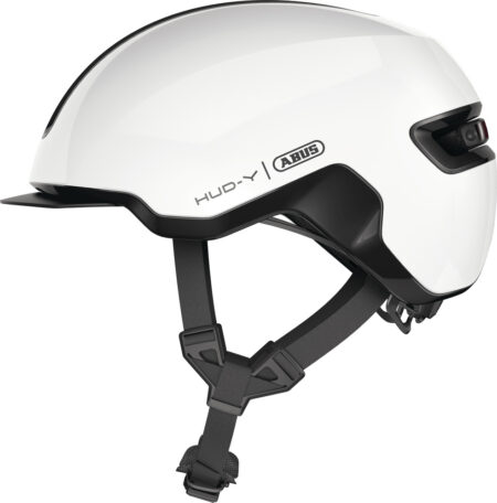 ABUS HUD-Y cykelhjelm LED Shiny White