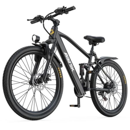 Aairsk GT900 2026 Elcykel 250W Motor 36V13Ah Batteri NFC-Lås 26" MTB Dæk 21 Gear Dobbelt Affjedring black