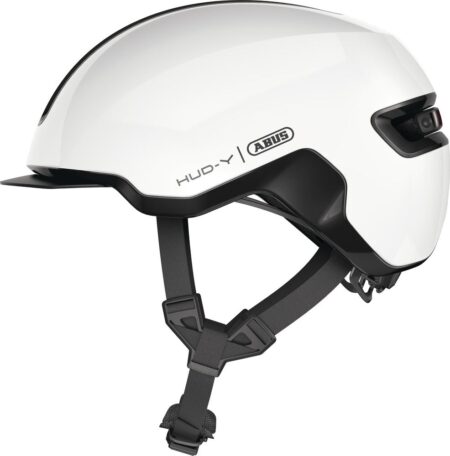 Abus HUD-Y shiny white cykelhjelm - Small (51-55 cm) / Hvid