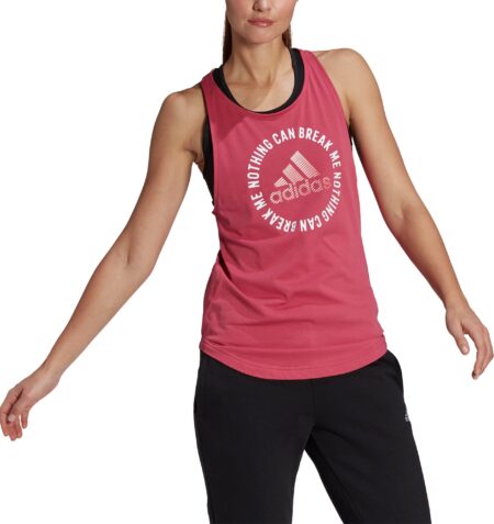 Adidas Aeroready Power Slogan Graphic Tanktop Dame Xs Pink