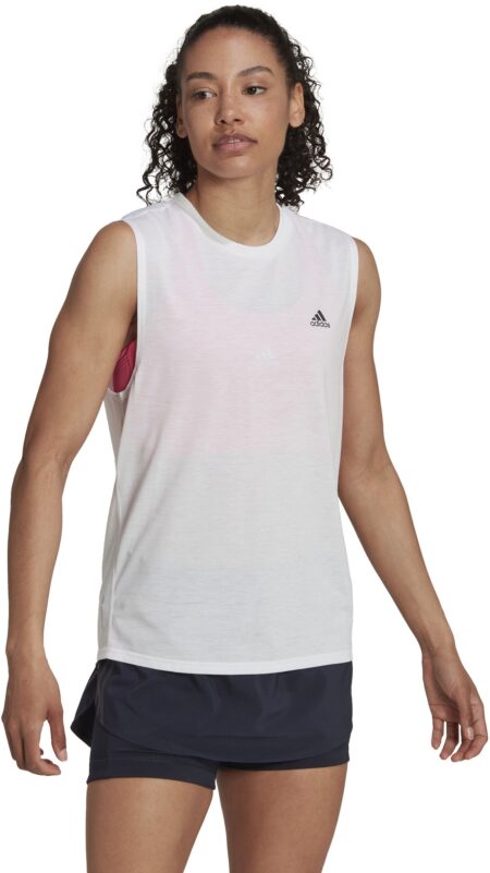 Adidas Run Icons Løb Muscle Tanktop Dame Hvid