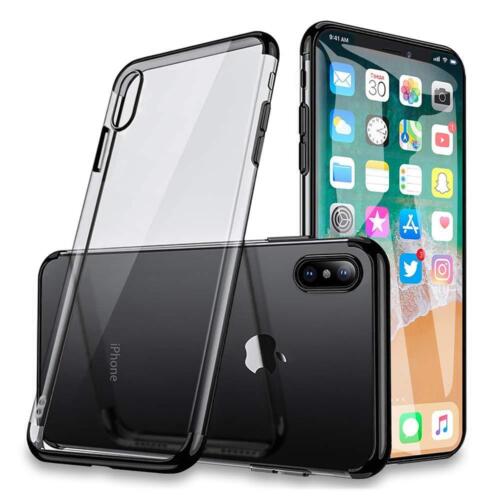 Apple iPhone 11 (6.1") Metallic Gel ElectroPlated Bumper Shockproof Thin Phone Case Cover (Black)
