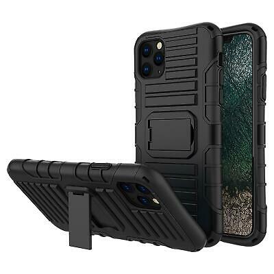 Apple iPhone 11 Pro Max (6.5") Dual Layer Shockproof Armour Phone Case Cover (Black)