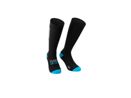 Assos Ultraz 3/3 Fugu cykelstrømper sort (Størrelse: X-Small/Small (0))