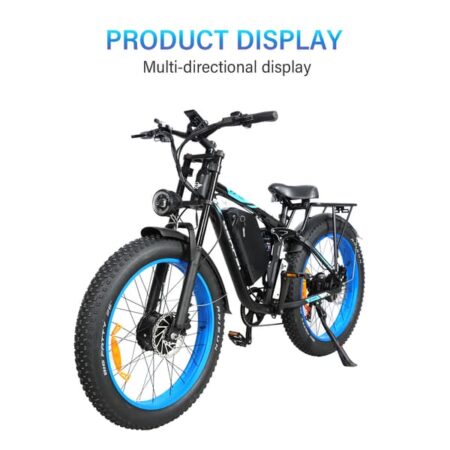 BAOLUJIE DP-2603 Blå - Fabriksdirekt 3000W dobbeltmotor 55km/t 52V32Ah batteri 110-120km rækkevidde 26×4.0" fedtdæk oliebremser affjedring