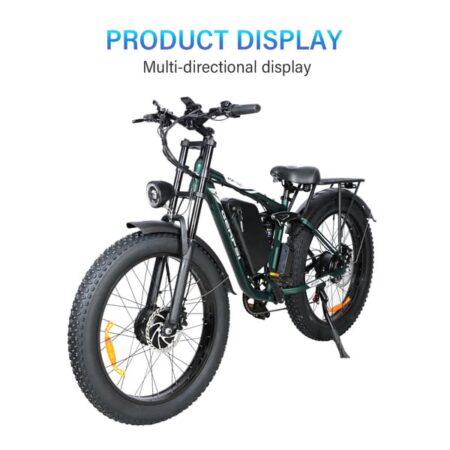 BAOLUJIE DP-2603 Grøn - Fabriksdirekt 3000W dobbeltmotor 55km/t 52V32Ah batteri 110-120km rækkevidde 26×4.0" fedtdæk oliebremser affjedring