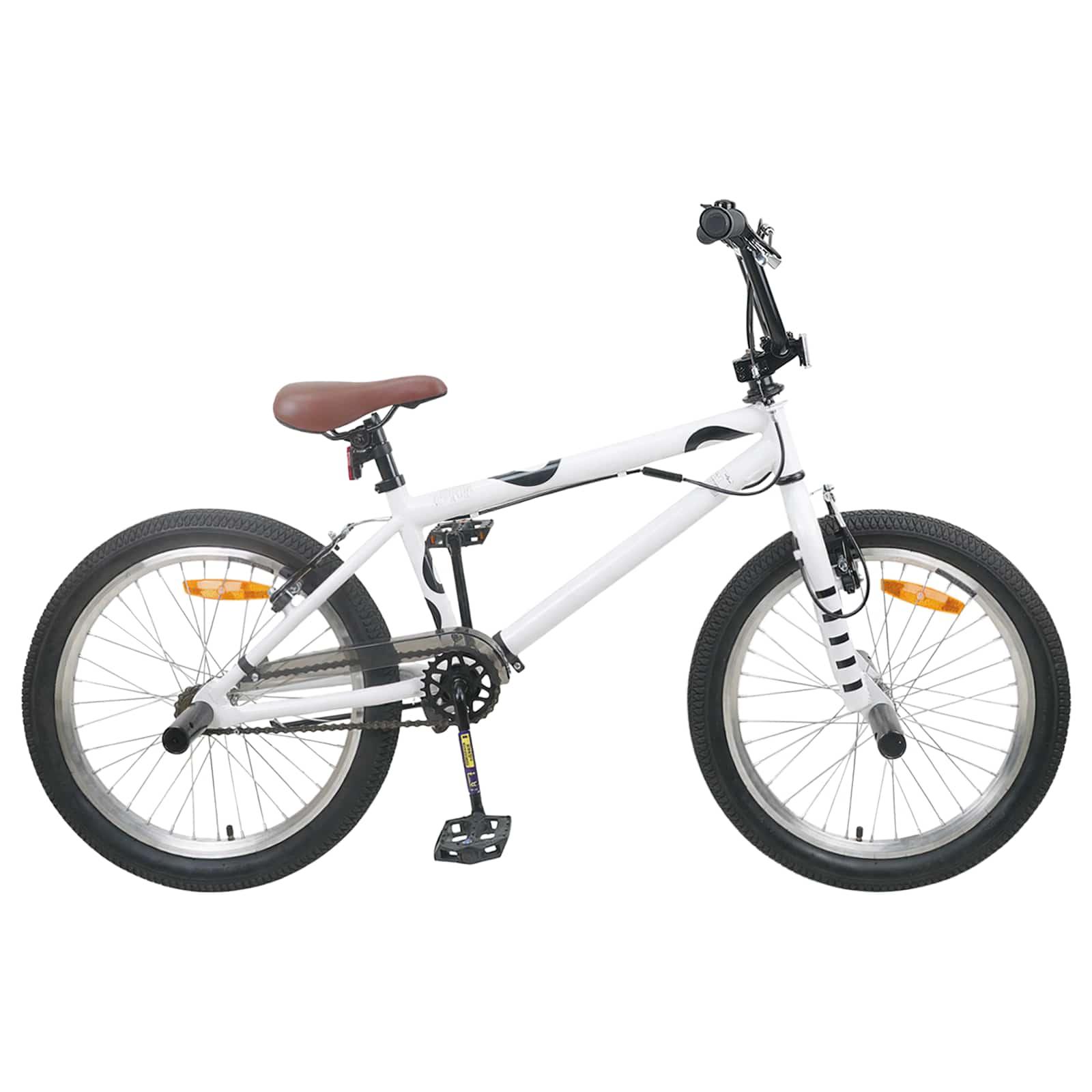 BMX cykel 20" - hvid, justerbart styr og sadel (fra 9 år) BMX cykel 20" - hvid, justerbart styr og sadel (fra 9 år)