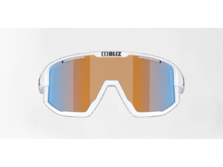 Bliz Fusion Small (25) - Cykelbriller - Coral/Orange Mirro Blue Lens - Mat Hvid