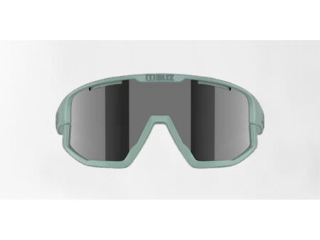 Bliz Fusion Small (25) - Cykelbriller - Smoke Mirro/Silver Lens - Mat Grøn