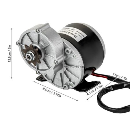 Børstet DC-gearmotor - MY1016Z - Effekt 250 W, 12 V - Hastighed 2750 omdr./min - Gearreduktion - Last op til 100 kg - Til elcykel & e-scooter
