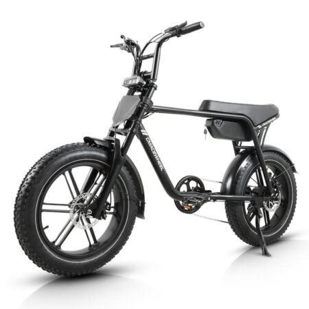 CMACEWHEEL K20 elcykel: 750 W-motor, 18 Ah-batteri, 7 gear, 20x4,0-tommers dæk, skivebremser, maks. hastighed 25-40 km/t.