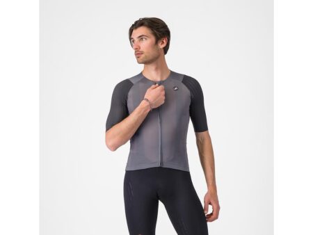 Castelli Aero Race 8S cykeltrøje korte ærmer silver grey/smoky grey herre