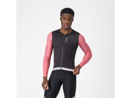 Castelli Corretto LS cykeltrøje lange ærmer black/rosa giro/silver moon herre