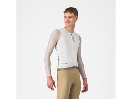 Castelli Corretto LS cykeltrøje lange ærmer ivory/clay/black herre