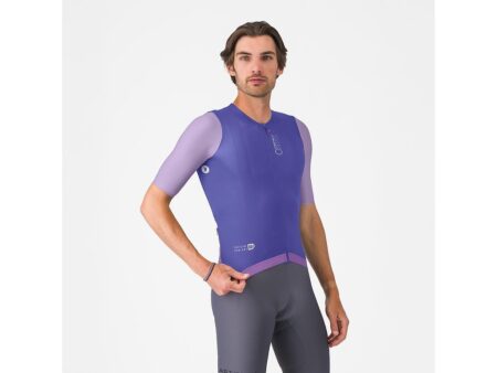 Castelli Corretto cykeltrøje korte ærmer ultraviolet/purple mist/white herre