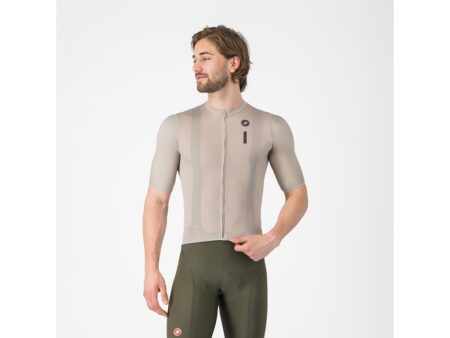 Castelli Drittone Logo cykeltrøje korte ærmer clay/belgian blue herre