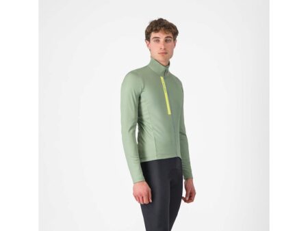 Castelli Entrata Thermal Jersey - Cykeltrøje - Lange ærmer - Green Pepper/Electric Lime - S
