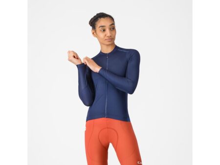 Castelli Espresso 2 W LS cykeltrøje lange ærmer belgian blue dame