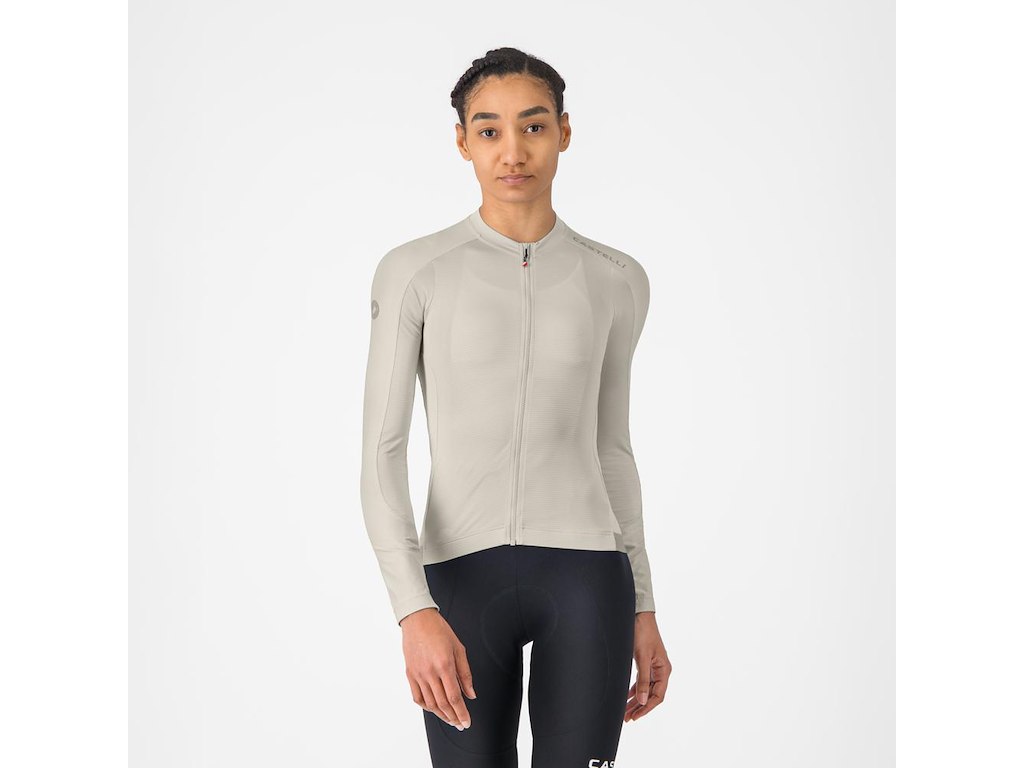 Castelli Espresso 2 W LS cykeltrøje lange ærmer silver moon dame Castelli Espresso 2 W LS cykeltrøje lange ærmer silver moon dame