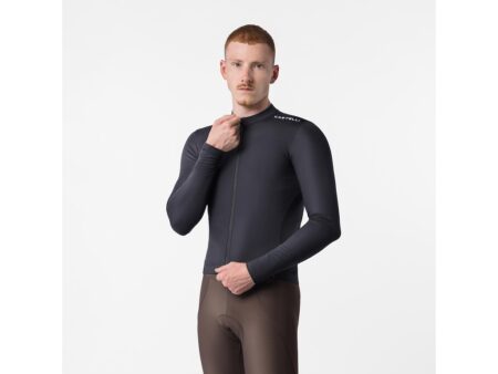 Castelli Espresso Thermal 2 Jersey - Cykeltrøje - Lange ærmer - Herre - Sort/Hvid - Str. L