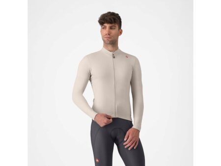 Castelli Espresso Thermal Jersey - Cykeltrøje - Lange Ærmer - Clay/Dark Gray - S