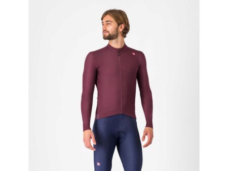 Castelli Espresso Thermal Jersey - Cykeltrøje - Lange Ærmer - Deep Bordeaux - XXL
