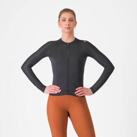 Castelli Espresso langærmet cykeltrøje lys sort dame