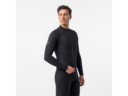 Castelli Thermowoven langærmet cykeltrøje sort herre