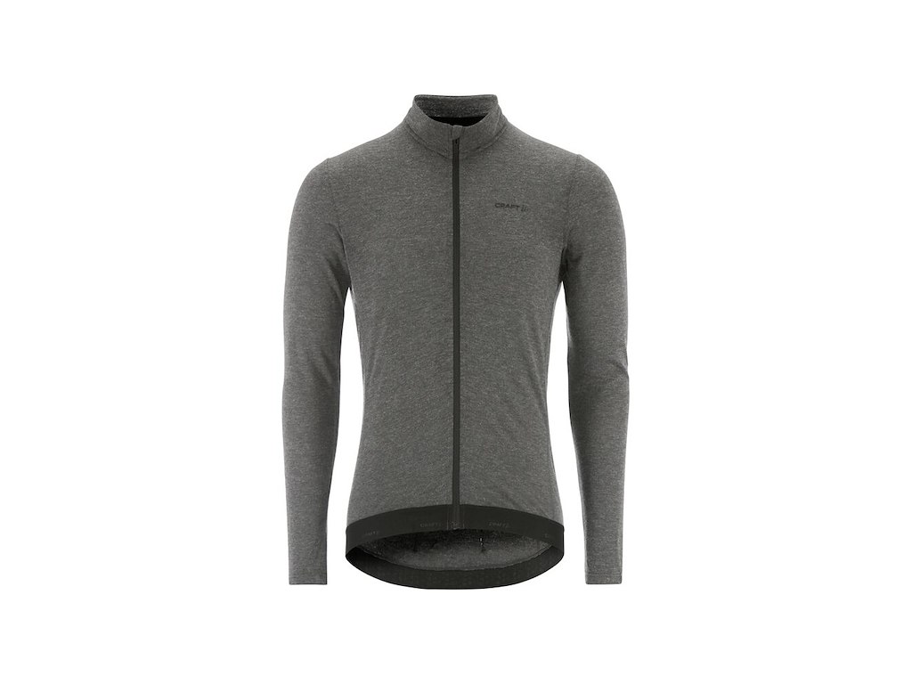 Craft Bike Subz Wool cykeltrøje med lange ærmer black/melang herre Craft Bike Subz Wool cykeltrøje med lange ærmer black/melang herre