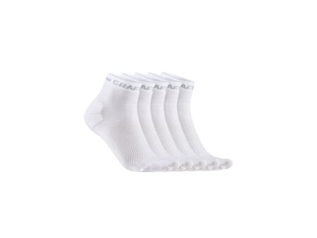 Craft CORE Dry Mid cykelstrømper hvid 5-pak (Størrelse: 46-48)