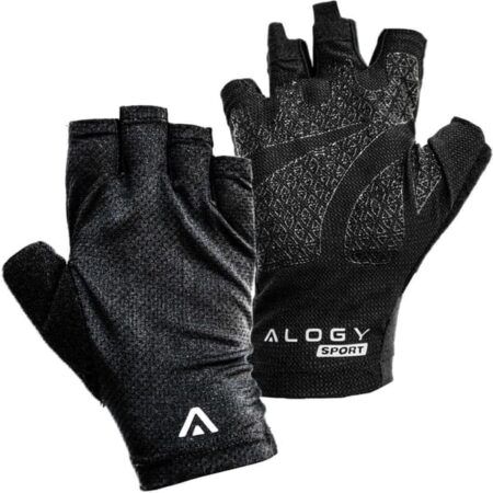 Cykelhandsker L korte fingerløse mænds unisex sport til MTB Gravel Kross Alogy Black