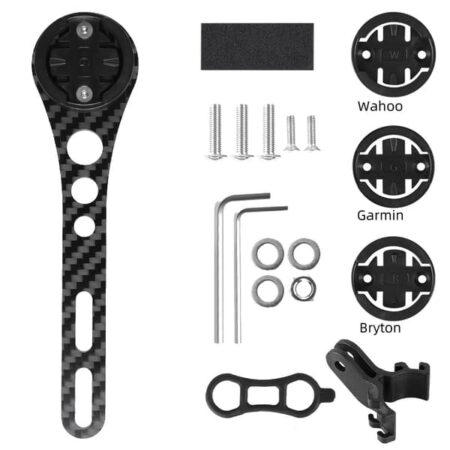 Cykelholder i kulfiber til Garmin/Wahoo/Bryton